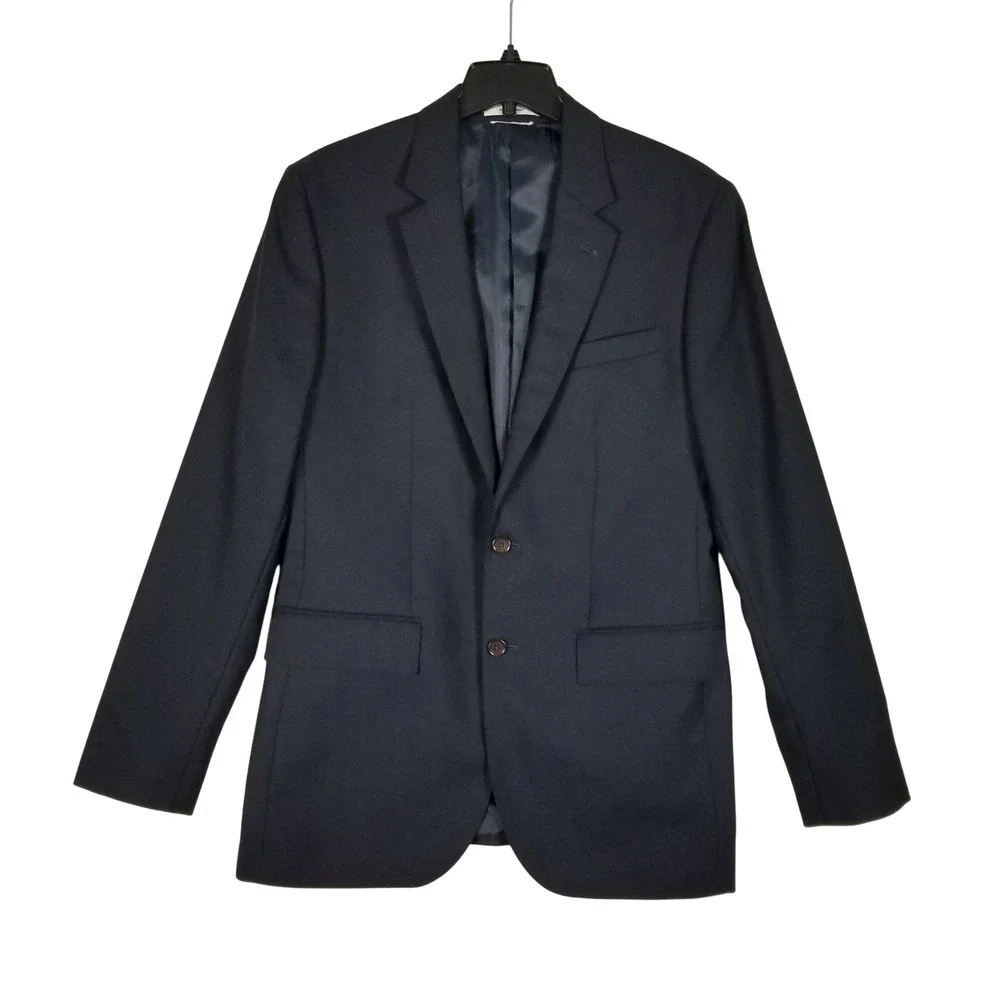 Club Monaco Blazer Mens 42L Navy Italian Tropical Wool Grant Fit Sport Coat